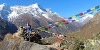 Everest Self Guided Trek: Soaking up the views above Namche Bazaar at the Everest View Hotel